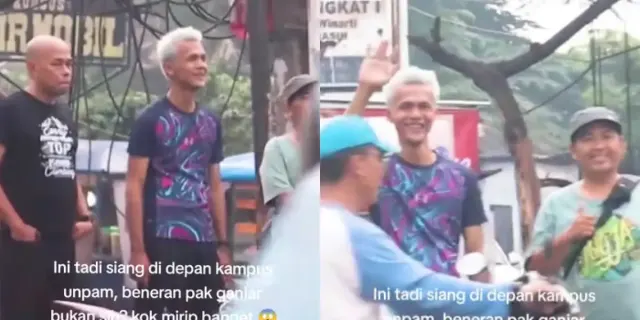 Mirip Ganjar Pranowo, Viral Video Pria Banten Sempat Bikin Pengendara Gagal Fokus, Publik: Ini Mah Ganjaran