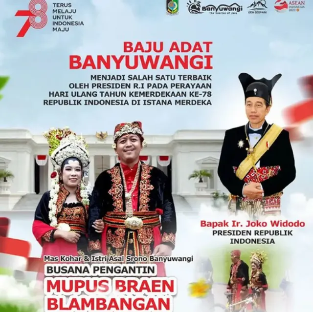 Mengenal Mupus Braen Blambangan, Pakaian Adat Banyuwangi yang Terpilih di HUT RI ke 78