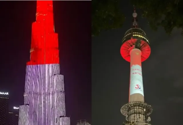 Keren! Arab dan Korea Selatan Ikut Rayakan Hari Kemerdekaan RI, Kibarkan Merah Putih di Burj Khalifa dan Namsan Tower