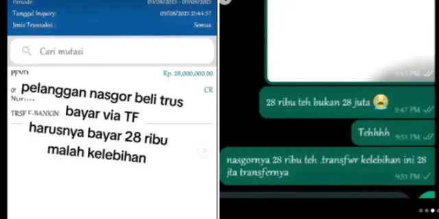 Pelanggan Salah Transfer Rp28 Juta ke Penjual Nasi Goreng, Padahal Seporsi Harganya Cuma Rp28.000