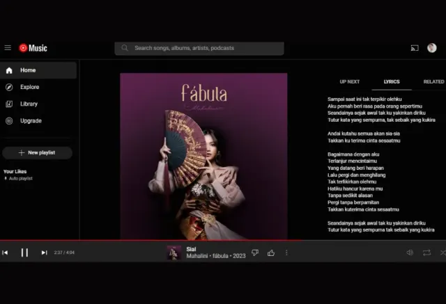 WOW! Sekarang YouTube Music Ada Lirik Lagu Real Time, Sudah Bisa Dicoba di Indonesia