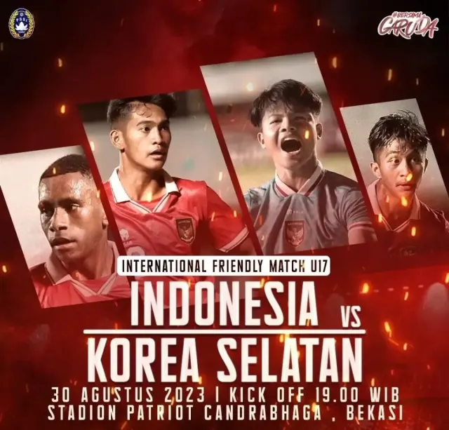 LINK STREAMING Siaran Langsung Timnas Indonesia U-17 vs Korea Selatan Rabu 30 Agustus 2023, Nonton Legal DI SINI