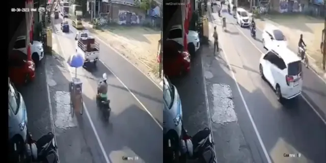 Geger Penjual Ditinggal Gerobak Cilok Putar Balik dan Jalan Sendiri, Warganet: Coba Diomongin Baik-baik