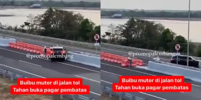 Geger Emak-emak Putar Balik di Jalan Tol, Nekat Geser Pagar Pembatas saat Naik Mobil Pajero