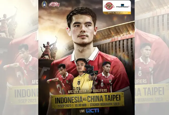 Link Siaran Langsung Indonesia vs Taiwan di RCTI, Pertandingan Kualifikasi Grup K Piala Asia U-23 2023