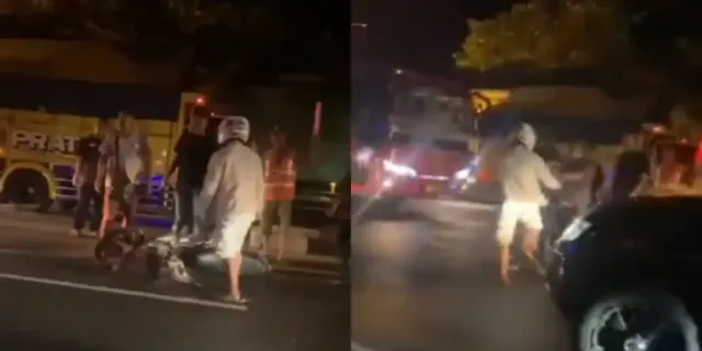 NGERI! Tegur Bus Lawan Arah, Motor Orang Ini Malah Dibanting hingga Kena Intimidasi