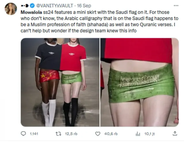 Geger Rok Mini Motif Bendera Arab Saudi, Sang Desainer Langsung Panen Kecaman