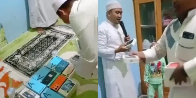 Bukan Nasi Kotak, Jemaah Pengajian Malah Dapat HP Gratis Sebagai Gantinya, Warganet: Info Lokasi Lur