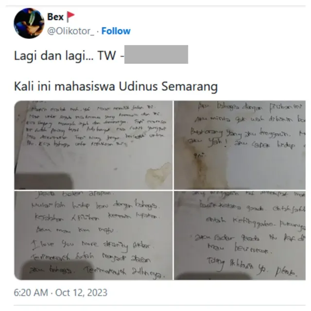 Terjadi Lagi! Mahasiswi Semarang Ditemukan Meninggal Dunia di Kos, Tinggalkan Surat Ini untuk Ibu dan Pacar