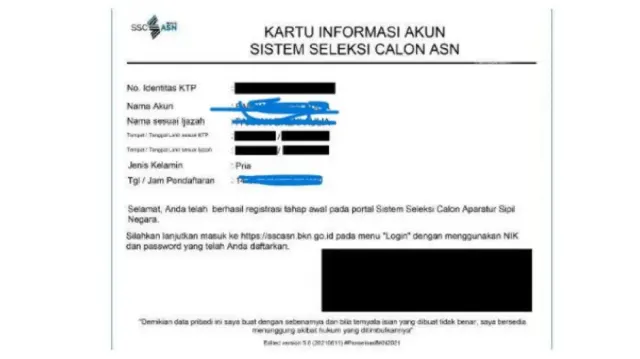 Cara Cepat Cetak Kartu Pendaftaran CPNS 2023 di sscasn.bkn.go.id Mulai 12 Oktober