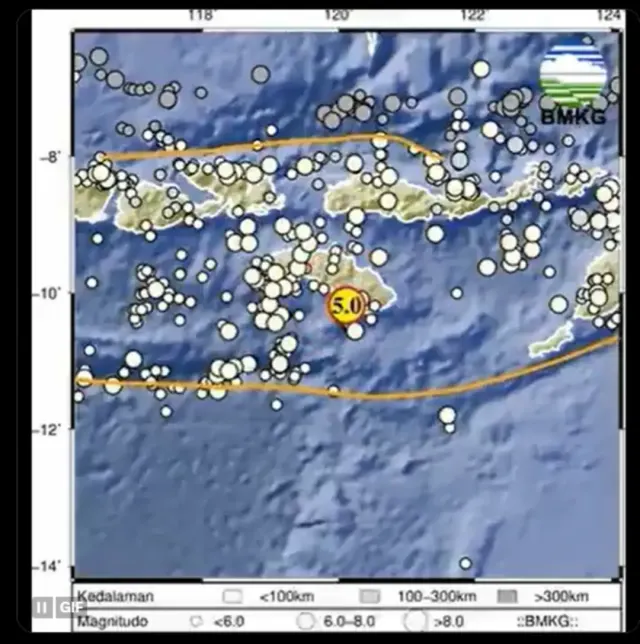 Gempa Guncang Sumba Timur NTT Kamis Sore Magnitudo 5.0, BMKG: Tidak Berpotensi Tsunami