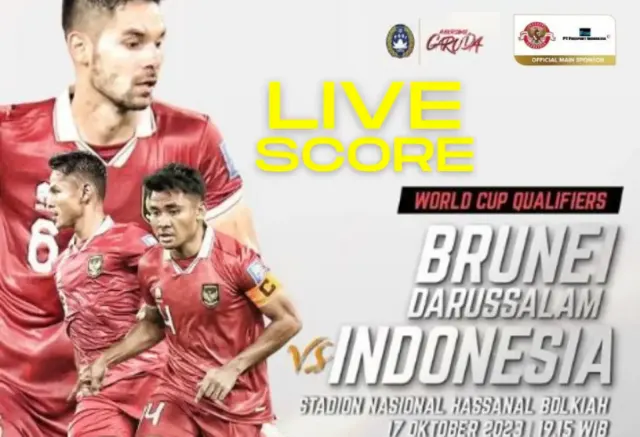 Link Live Skor dan Live Streaming Indonesia vs Brunei Leg 2 Kualifikasi Piala Dunia 2026 Malam Ini