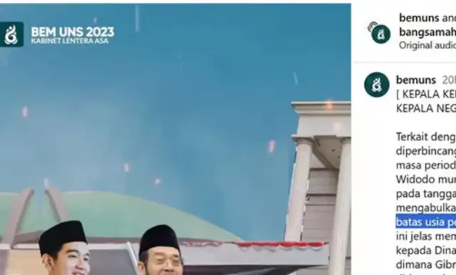 BEM UNS Solo Luapkan Kritik Pedas Terkait Putusan MK, Tak Sejalan dengan Gibran Rakabuming?