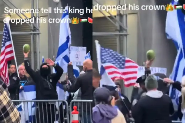Padahal Cuma Bawa Semangka, Pria Ini Bikin Panik Peserta Demo Pro Israel dan Polisi