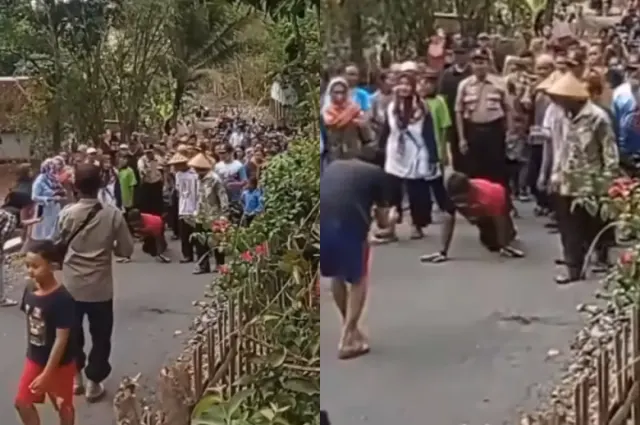 Viral Pria di Gunungkidul Penuhi Nazar Merangkak 1 Kilometer Setelah Jalan Desa Diaspal