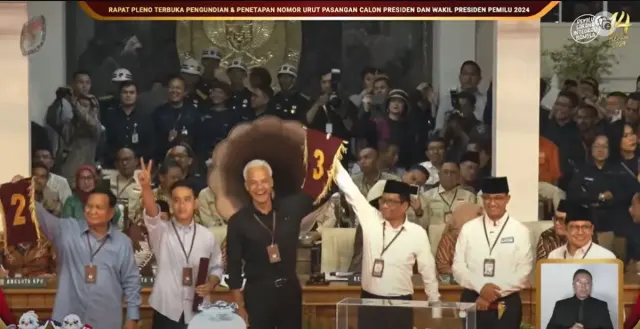 Resmi! Ini Nomor Urut Pasangan Capres dan Cawapres Pemilu 2024