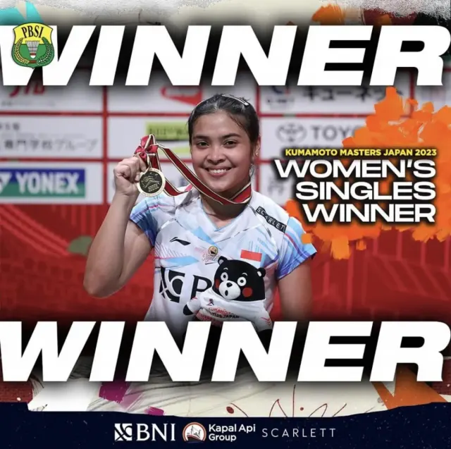 Selamat! Gregoria Mariska Tunjung Sabet Gelar Juara Japan Masters 2023, Tumbangkan Yu Fei China di Partai Final