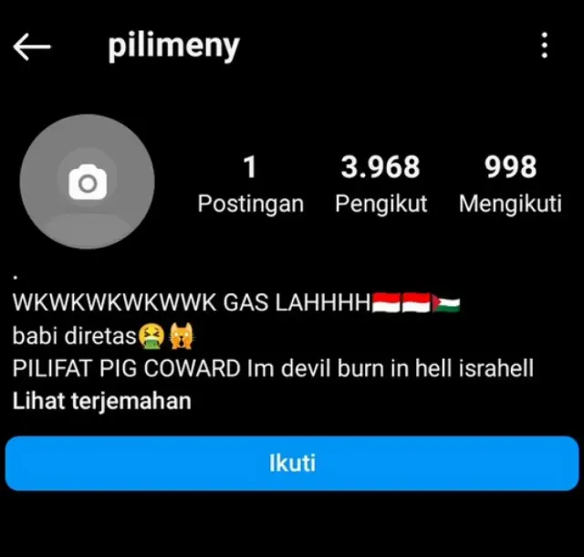 Diretas Warganet Indonesia, Tampilan Akun IG Tentara Israel Ini Jadi Sorotan Publik: Kena Mental Nih!