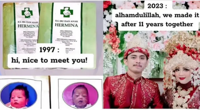 Gemas! Dulu Lahir di Klinik dan Tanggal yang Sama, Pasangan Kekasih Ini Berujung Resmi Menikah