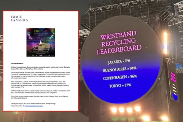 Bukan 52%, Promotor Coldplay Rilis Pernyataan Resmi Soal Persentase Pengembalian Wristband Konser Coldplay di Jakarta