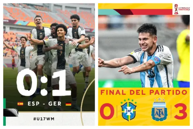 Jerman 1-0 Spanyol dan Argentina Bantai Brasil 3-0, Bertemu di Babak Semifinal Piala Dunia U-17 2023 pada 28 November Mendatang