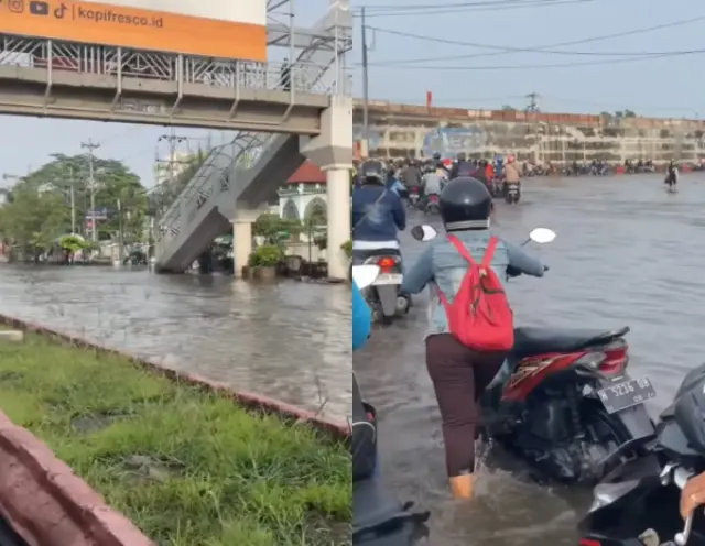 Kota Semarang Terendam Banjir Parah, Publik Beri Julukan: Welcome to Negara Air...