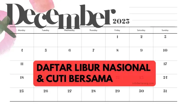 Kalender Desember 2023: Daftar Tanggal Merah Hari Libur Nasional dan Cuti Bersama