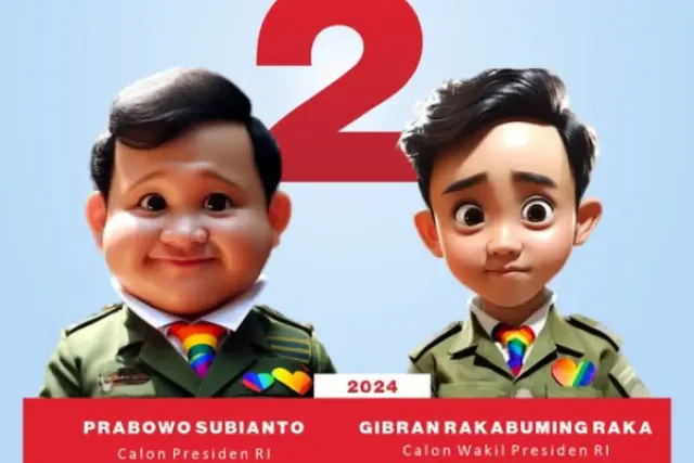 Heboh Simbol Pelangi di Materi Kampanye Prabowo-Gibran, Cek Faktanya