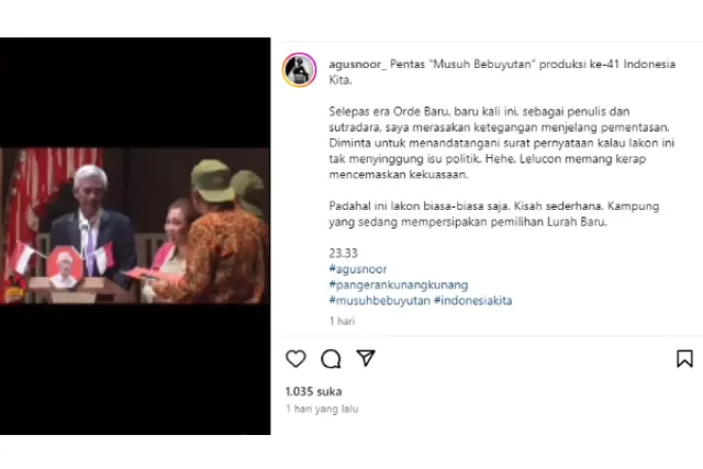 Panitia Penyelenggara "Musuh Bebuyutan" Tepis Pernyataan Butet dan Agus Noor tentang Intimidasi dan Intervensi dalam Pementasan