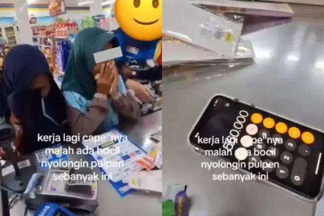 Bukan Main! Viral Video Bocil Terciduk Curi Banyak Bolpoin di Minimarket Senilai Rp500 Ribu