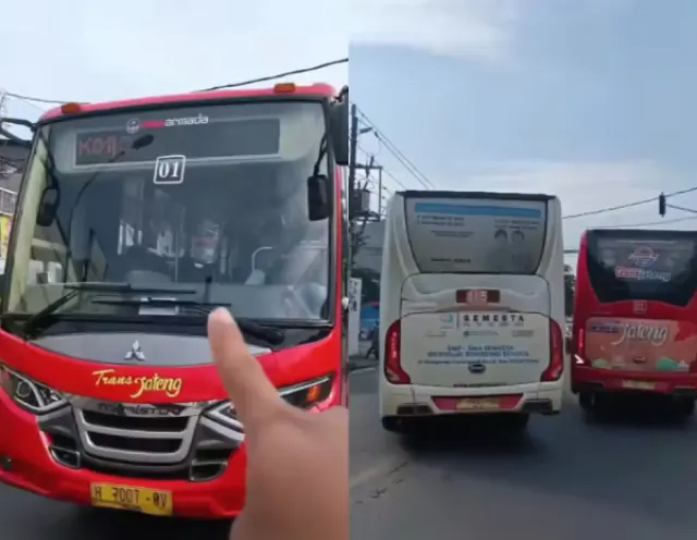 Viral Bus Trans Jateng Lawan Arah di Jalan Citarum Hingga Halangi Laju Ambulance