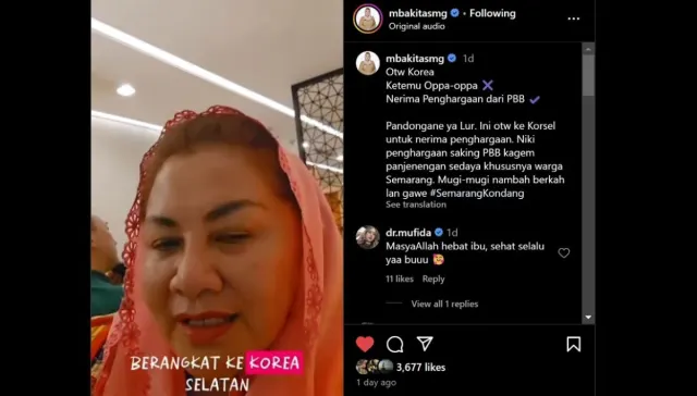 Terima Penghargaan dari PBB di Korsel, Mbak Ita Berangkat Sendirian Tanpa Pengawalan